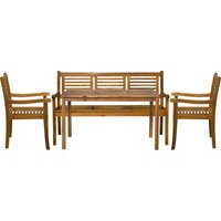 Möbilia Sitzgruppe 1 x Tisch + 2 x Stühle + 1 x Bank Akazie natur von Möbilia
