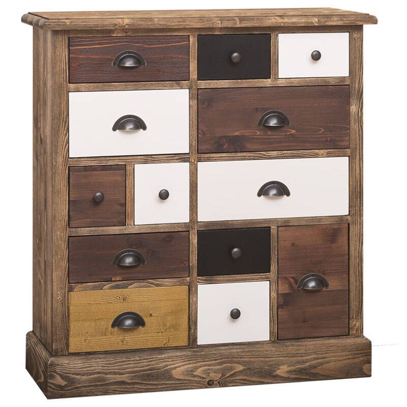 Apothekerschrank in Landhausoptik - Eichenplatte shabby chic / antik look von Möbro Manufacturing