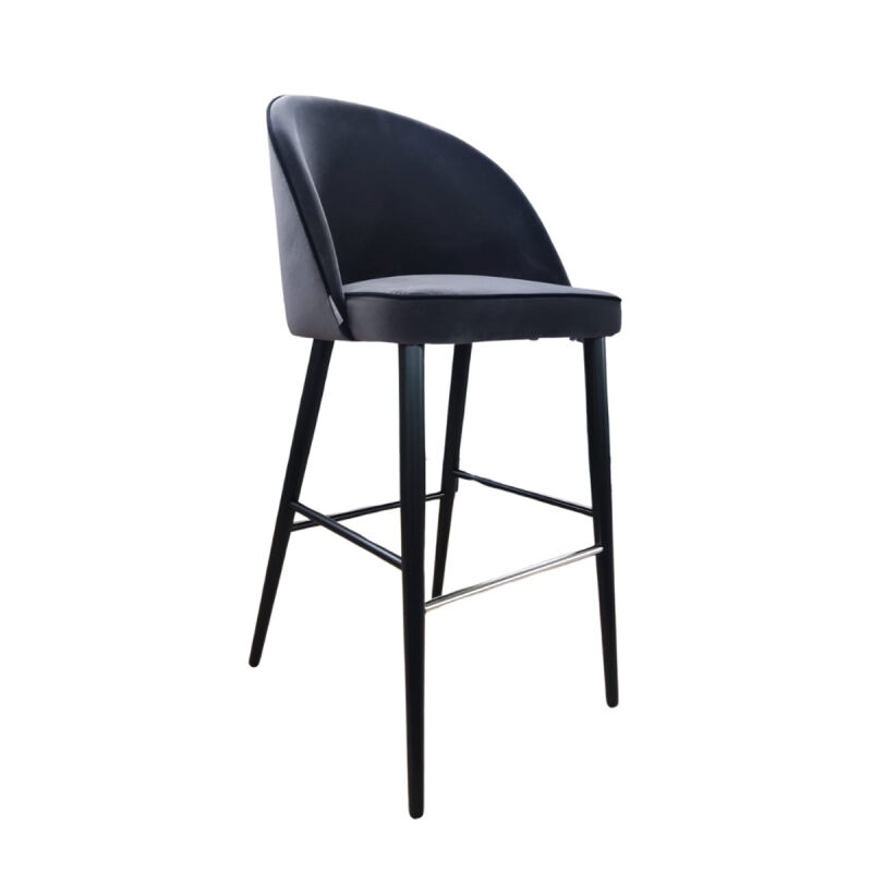 Barhocker mit Lehne gepolstert - BETTY 2 Samt meliert MONOLITH - wasserabweisend Barhocker mit Lehne gepolstert - BETTY 2 Samt meliert MONOLITH - wasserabweisend von Möbro Manufacturing