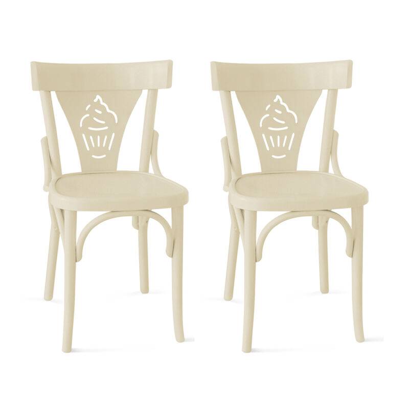 Bistrostuhl Holz 792 mit Eis Symbol (2er-Set) von Möbro Manufacturing