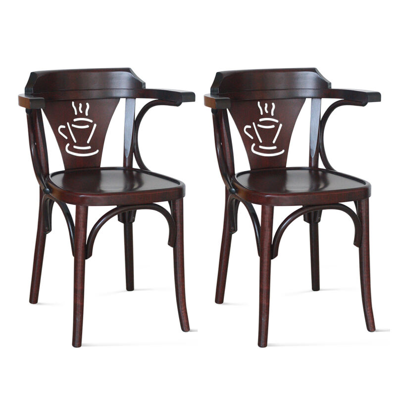 Bistrostuhl mit Armlehne und Kaffee Symbol A56/22 (2er-Set) von Möbro Manufacturing