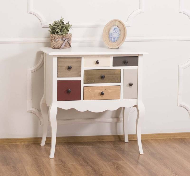Bunter Konsolentisch verschiedene Schubfächer Landhaus Bunter Konsolentisch verschiedene Schubfächer Landhaus von Möbro Manufacturing