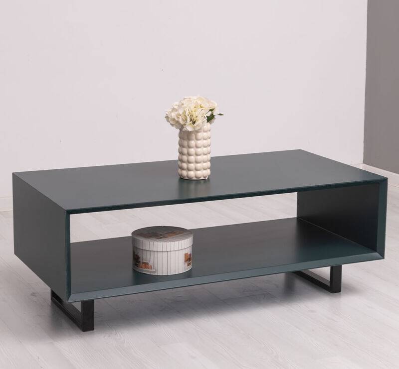 Couchtisch Skandi mit schwarzen Metallfüßen shabby chic / antik look von Möbro Manufacturing