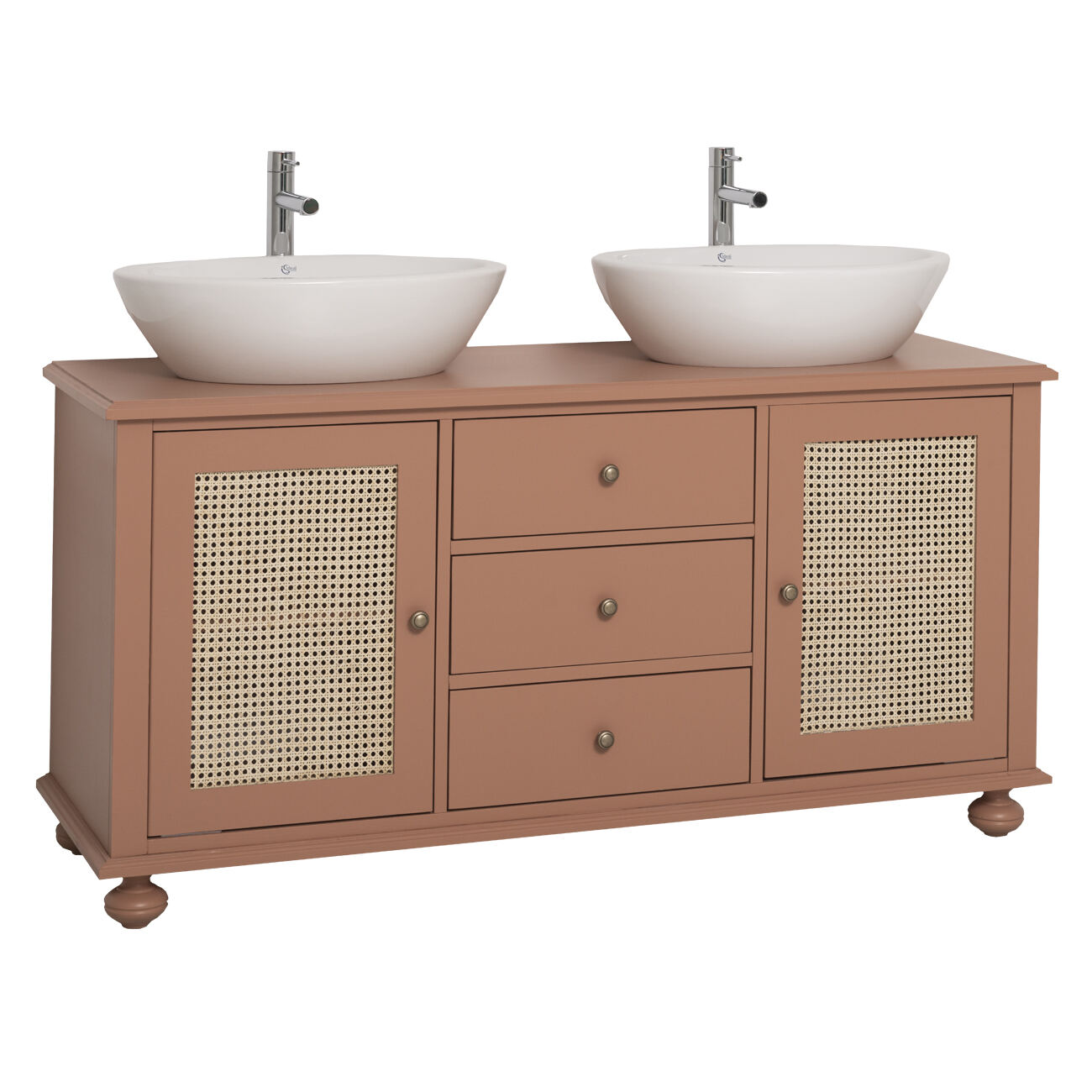Doppel-Waschtisch Rattan Geflecht Türen Konfigurator alles frei wählbar Doppel-Waschtisch Rattan Geflecht Türen Konfigurator alles frei wählbar von Möbro Manufacturing