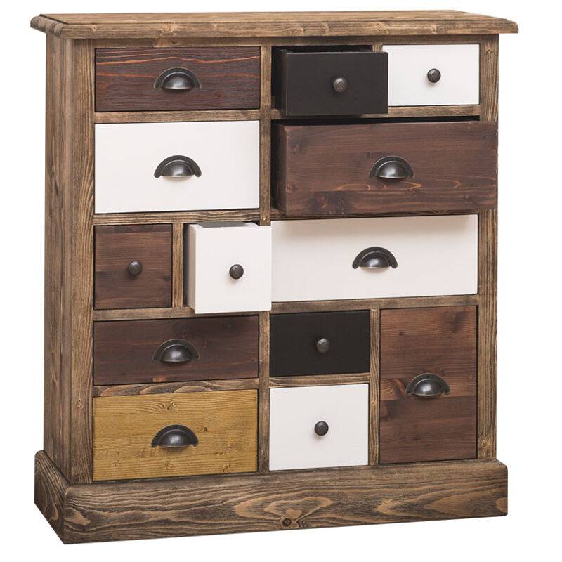 Dunkelbrauner Apothekerschrank Massivholz von Möbro Manufacturing