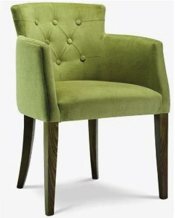 Eleganter Polsterstuhl ELLA 2 mit Knopfsteppung und Armlehnen Microfaser ARAGON - pflegeleicht von Möbro Manufacturing