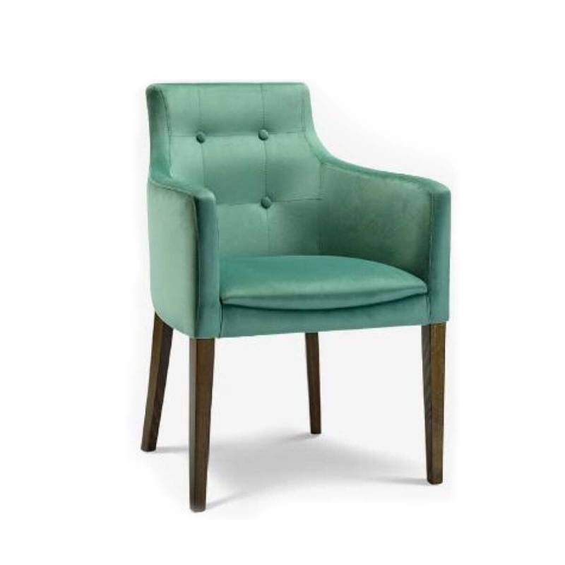 Eleganter Polsterstuhl NINA 2 mit Knopfsteppung und Armlehnen Microfaser-Kunstleder PRESTON Eleganter Polsterstuhl NINA 2 mit Knopfsteppung und Armlehnen Microfaser-Kunstleder PRESTON von Möbro Manufacturing