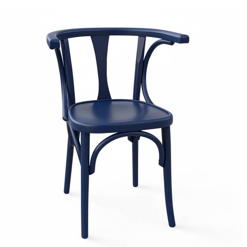 Farbiger Bistrostuhl mit gebogener Armlehne, freie Farbwahl neutrale Töne von Möbro Manufacturing