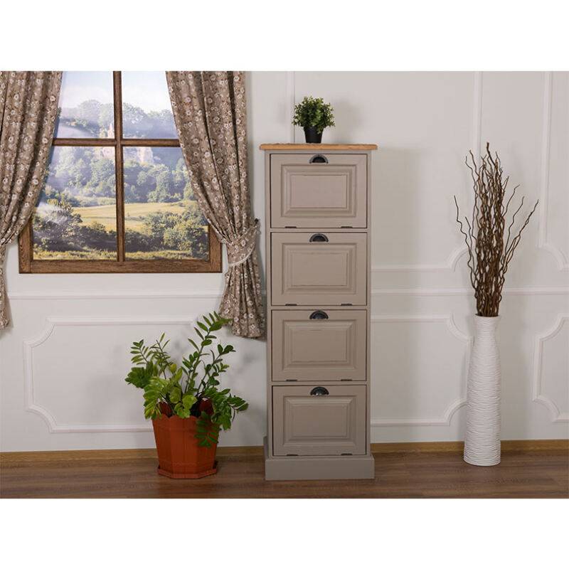 Grauer Aktenschrank aus Massivholz Shabby Chic von Möbro Manufacturing
