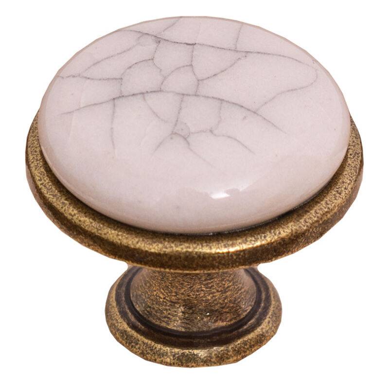 Griff Button-GAB-MLK4-AL, Messing-Porzellan-Risse 30x30x24 mm von Möbro Manufacturing