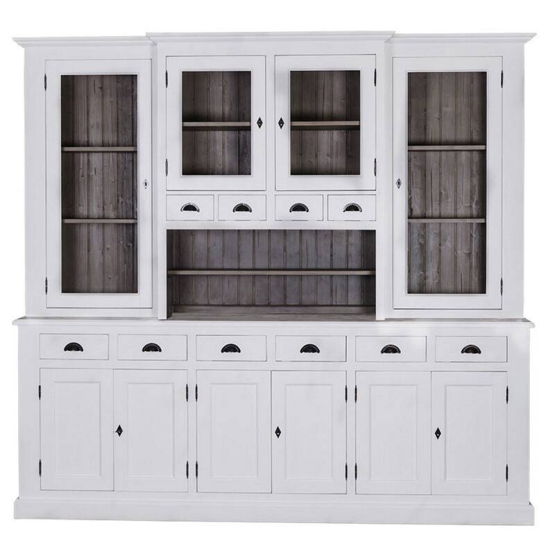 Große Buffet Vitrine mit Anrichte gewachst von Möbro Manufacturing