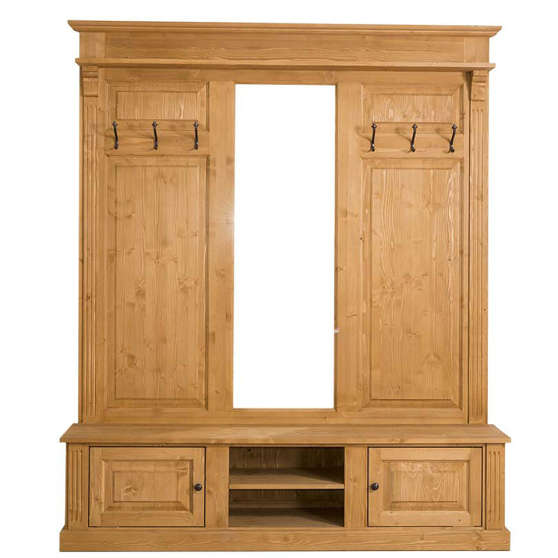 Große Landhaus Garderobe mit Kleiderhaken und Spiegel Konfigurator alles frei wählbar Große Landhaus Garderobe mit Kleiderhaken und Spiegel Konfigurator alles frei wählbar von Möbro Manufacturing