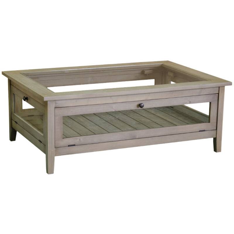 Großer Couchtisch Fenstertüren und Glasplatte shabby chic von Möbro Manufacturing