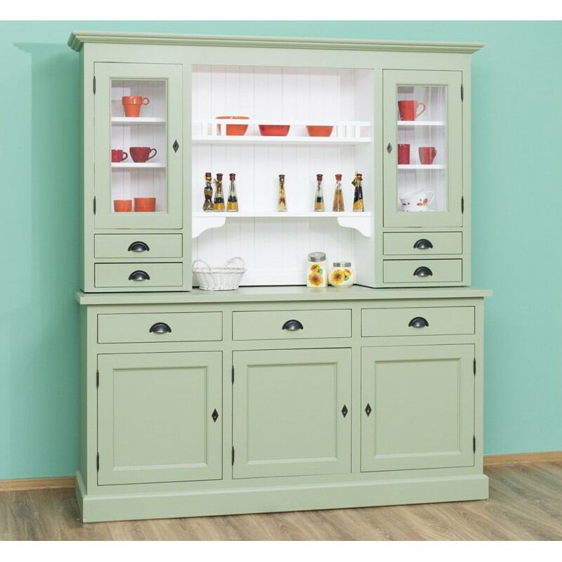 Großer Landhaus Buffetschrank grün weiß von Möbro Manufacturing