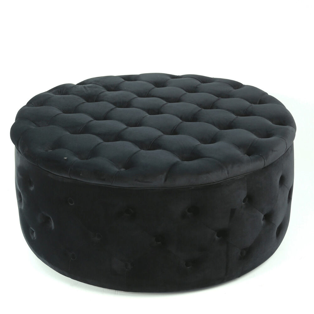 Großer Polsterhocker mit Stauraum EMMA Webstoff SAWANA - pflegeleicht von Möbro Manufacturing