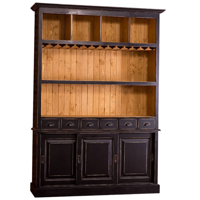 Großes Regal mit Glashalterung im Landhausstil lackiert von Möbro Manufacturing