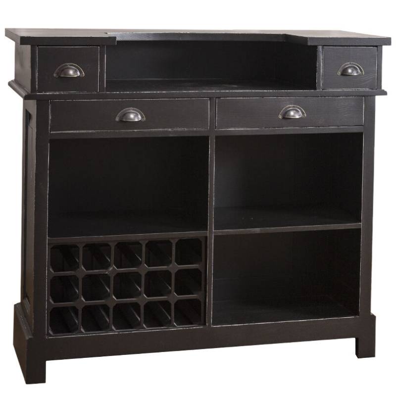 Kleiner Landhaus Bartresen mit Flaschenregal - Zinkplatte gewachst von Möbro Manufacturing