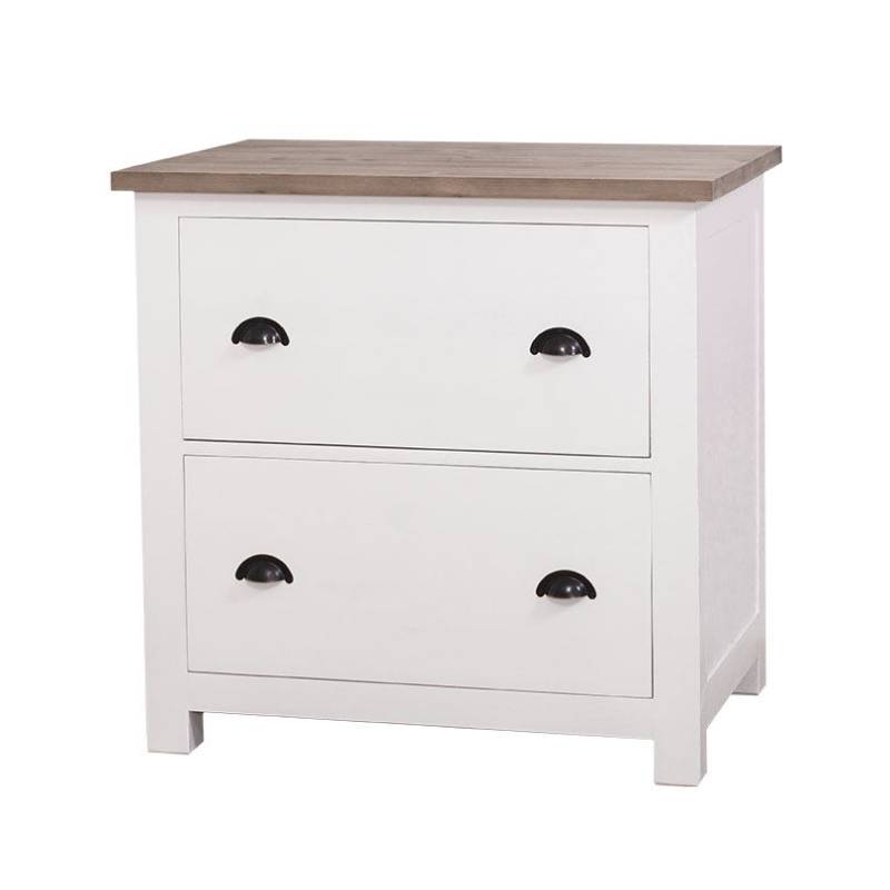 Küchenmodul zwei Schubladen im Landhausstil - Zinkplatte natur (unlackiert) von Möbro Manufacturing