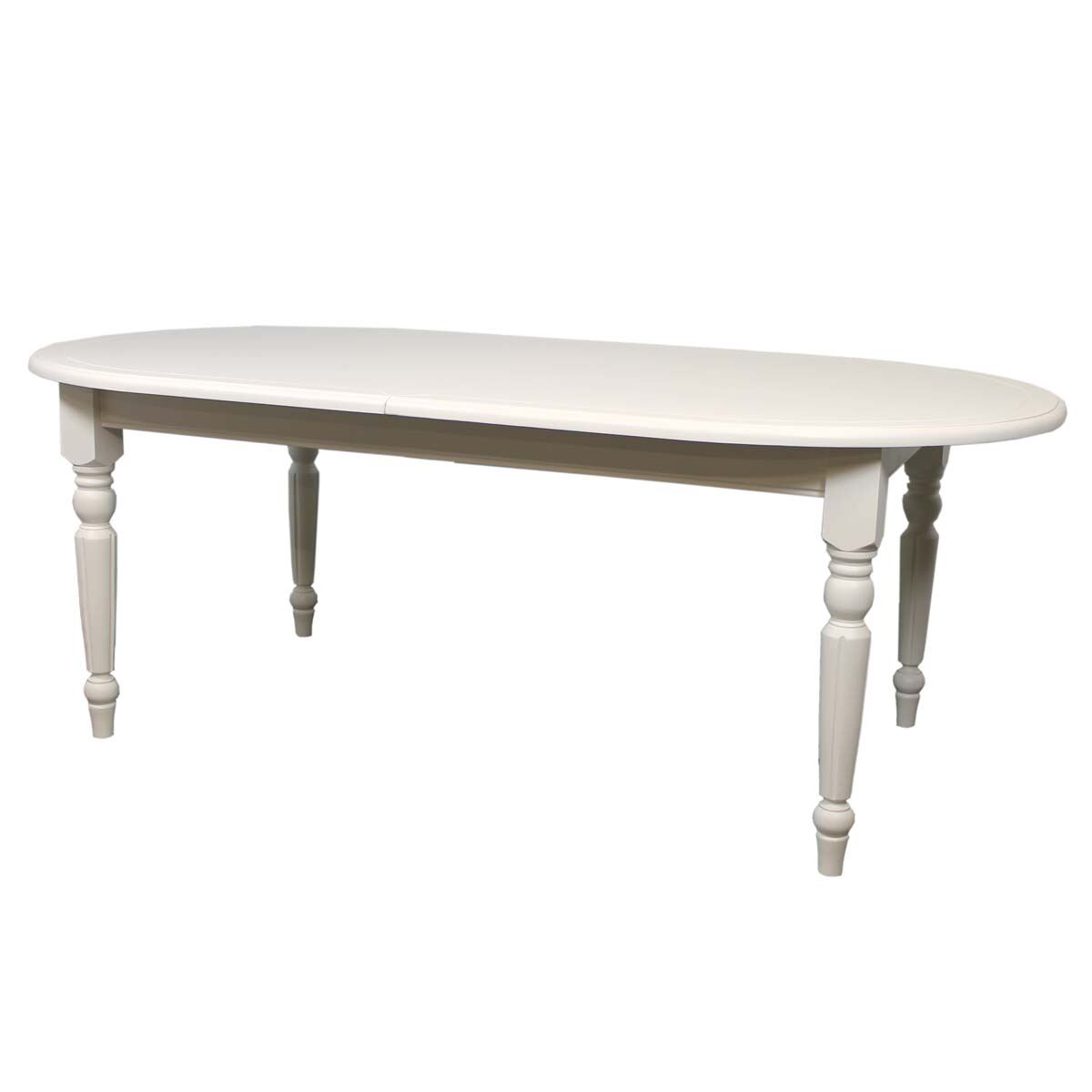 Landhaus Esstisch weiß ausziehbar (210/250cm) Massivholz von Möbro Manufacturing