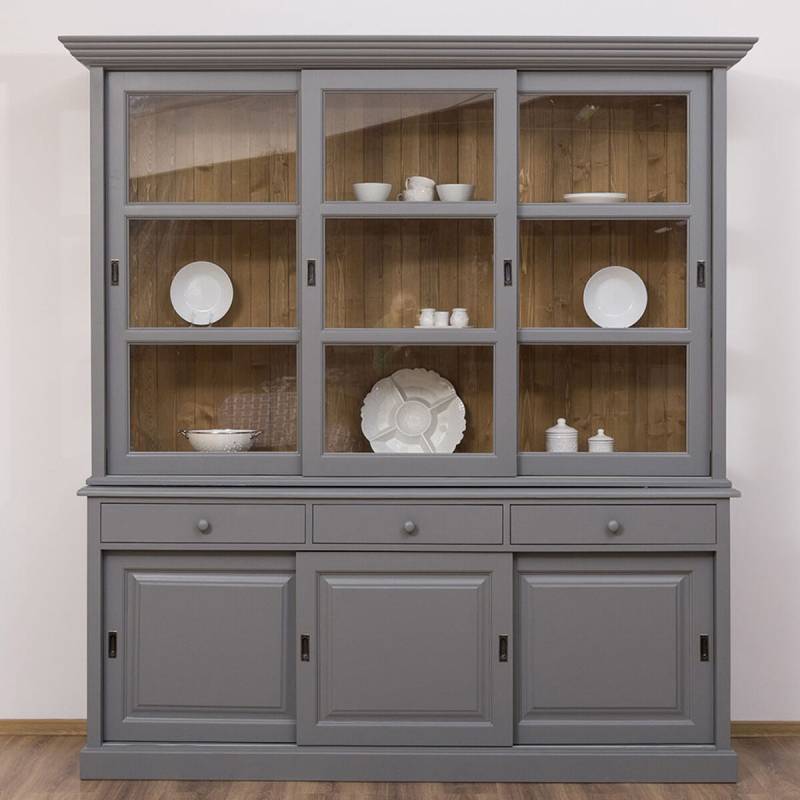 Landhaus Esszimmerschrank mit Schiebetüren dunkelgrau Landhaus Esszimmerschrank mit Schiebetüren dunkelgrau von Möbro Manufacturing