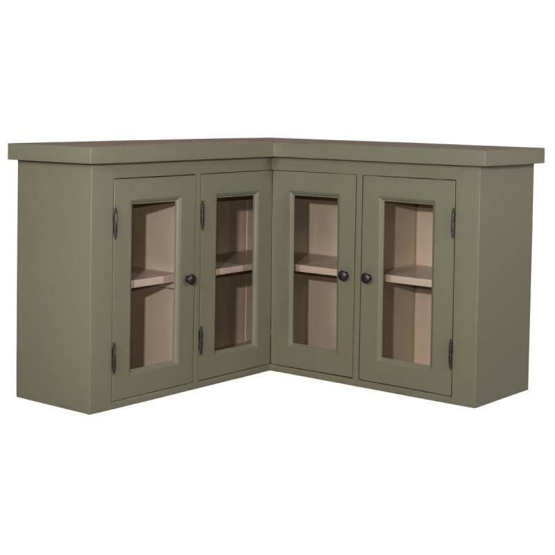 Landhaus Hängeeckschrank Glas tief gebürstet von Möbro Manufacturing