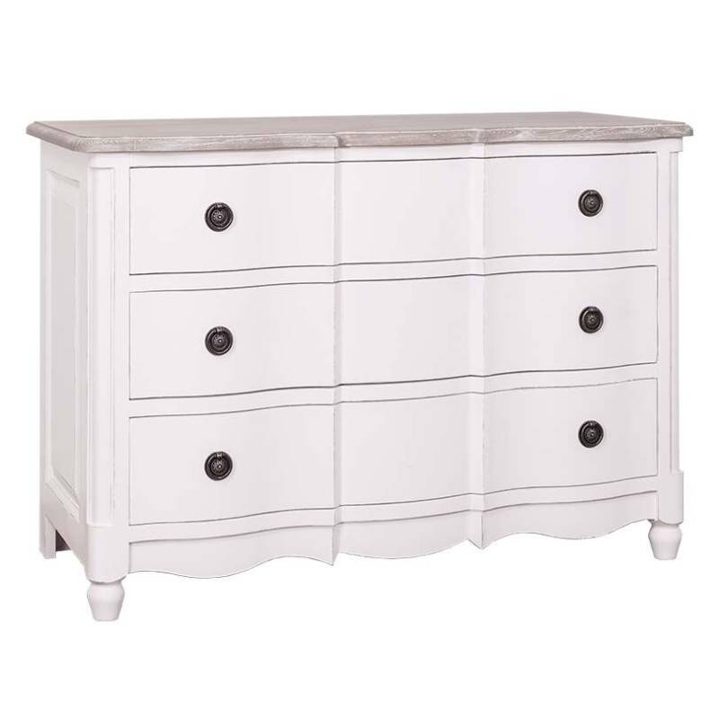 Landhaus Kommode im Vintage Look - Eichenplatte tief gebürstet von Möbro Manufacturing