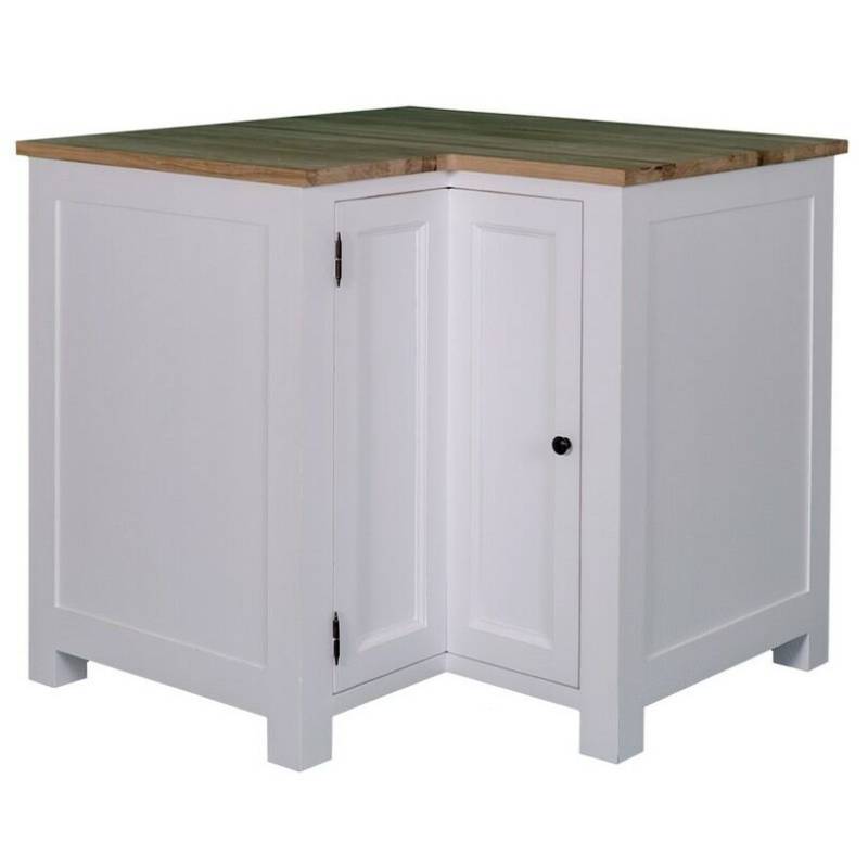 Landhaus Küchenmodul Eckschrank - Eichenplatte natur (unlackiert) von Möbro Manufacturing