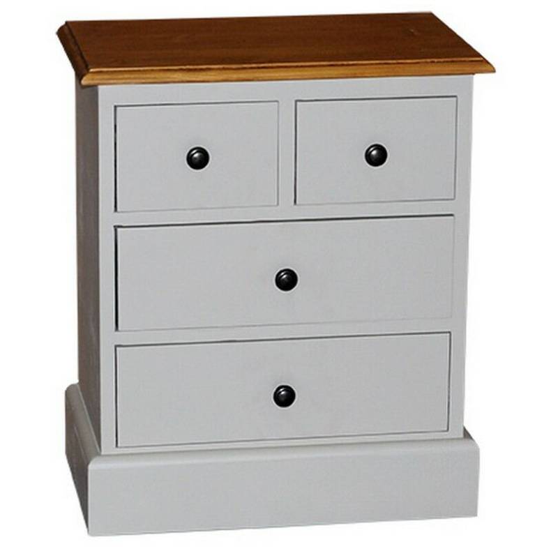 Landhaus-Nachttisch vier Schubladen - Eichenplatte lackiert von Möbro Manufacturing