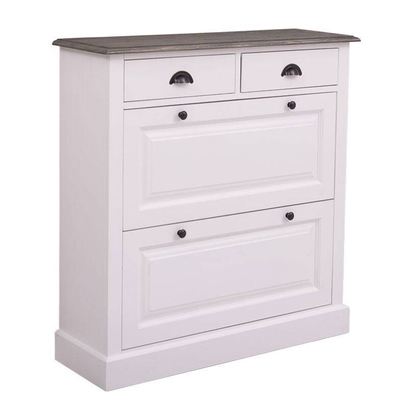 Landhaus Schuhschrank - Eichenplatte shabby chic / antik look von Möbro Manufacturing