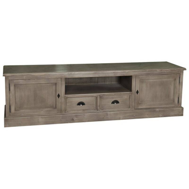 Landhaus TV-Sideboard - Eichenplatte tief gebürstet von Möbro Manufacturing