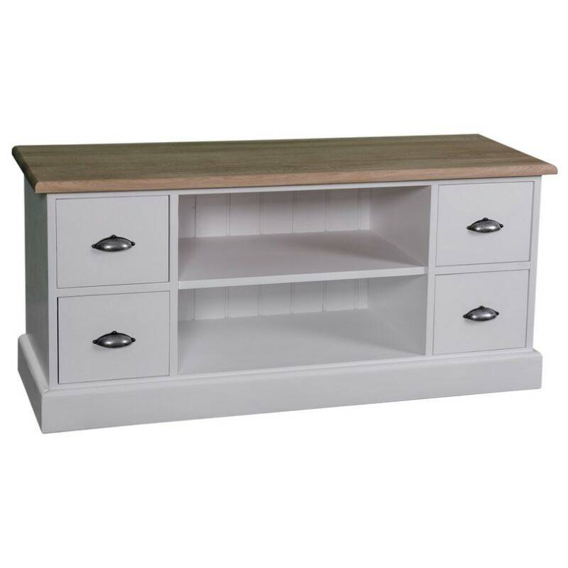 Landhausstil TV-Sideboard - Eichenplatte Konfigurator alles frei wählbar von Möbro Manufacturing