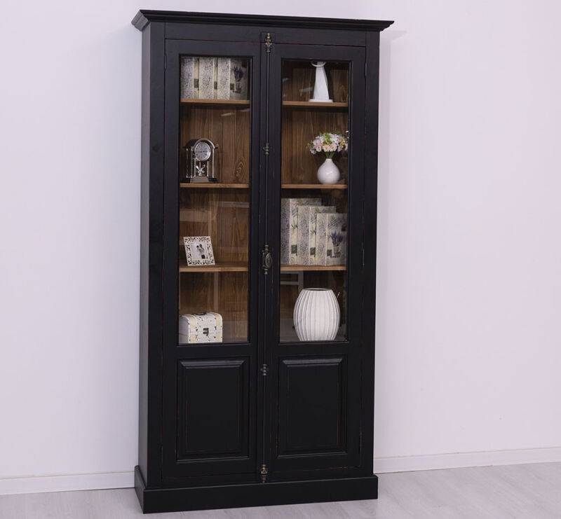 Landhausstil Vitrinenschrank schwarz-braun von Möbro Manufacturing