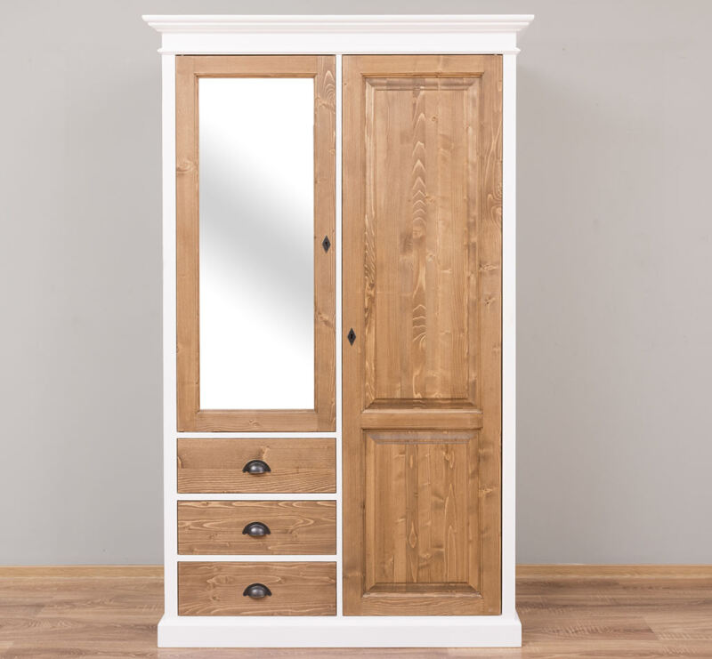 Massivholz Kleiderschrank mit Spiegeltüren weiß von Möbro Manufacturing