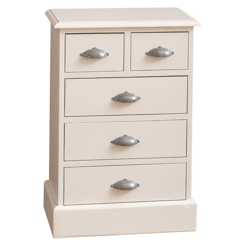 Nachttisch Provence in Landhausoptik - 5 Schubladen shabby chic / antik look von Möbro Manufacturing