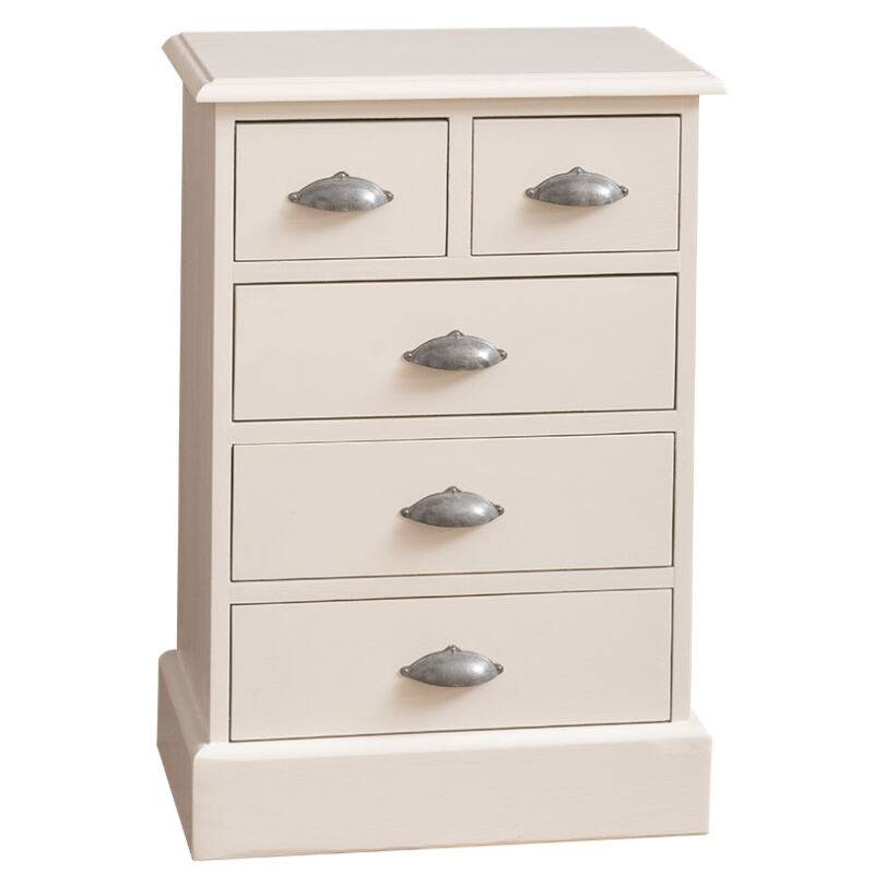 Nachttisch Provence in Landhausoptik - 5 Schubladen shabby chic / antik look von Möbro Manufacturing