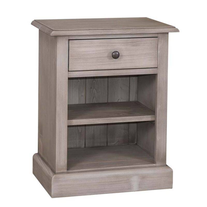 Nachttisch im Landhausstil mit offenen Fächern - Eichenplatte shabby chic / antik look von Möbro Manufacturing