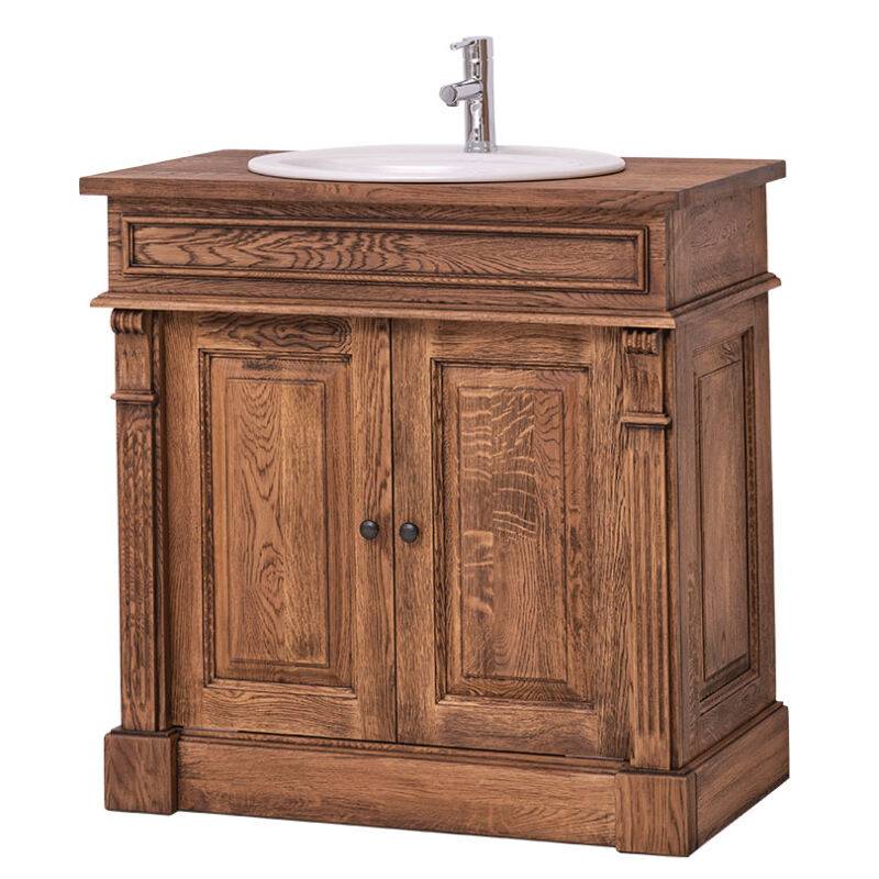 Nostalgischer Waschtisch im Landhausstil, Eiche massiv lackiert von Möbro Manufacturing