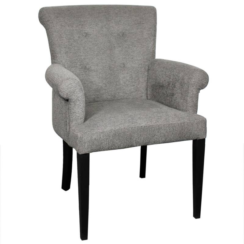 Polsterstuhl JULIA - mit Armlehnen Microfaser ARAGON umbragrau von Möbro Manufacturing