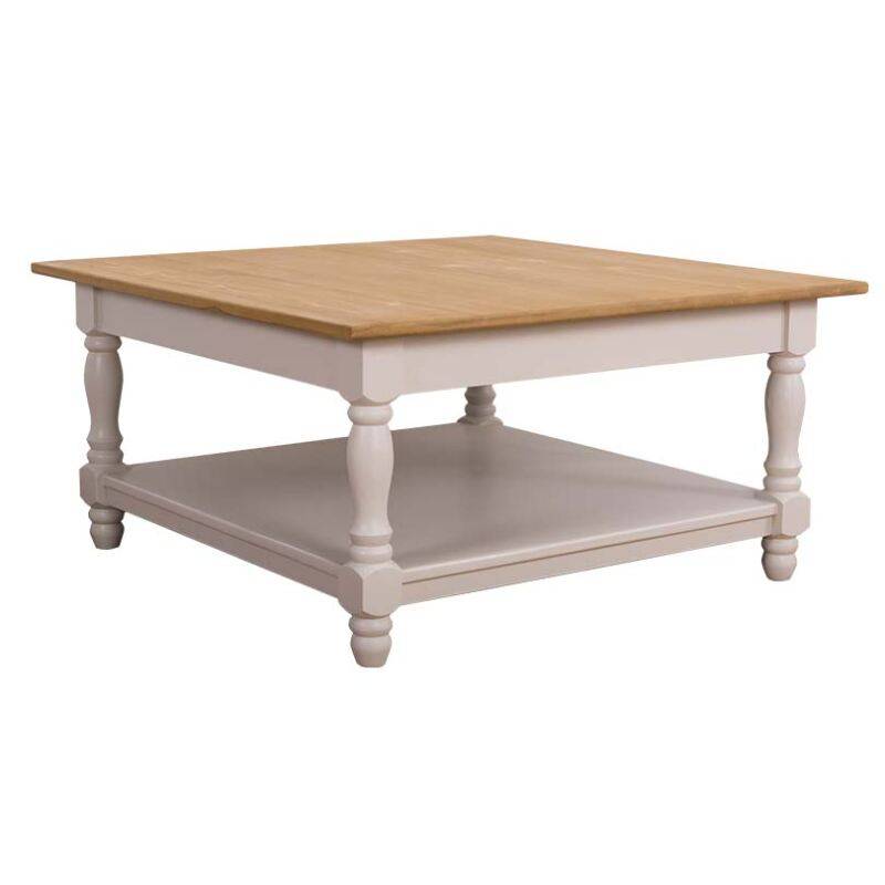 Quadratischer Landhaus Couchtisch Alois - Eichenplatte Konfigurator alles frei wählbar von Möbro Manufacturing