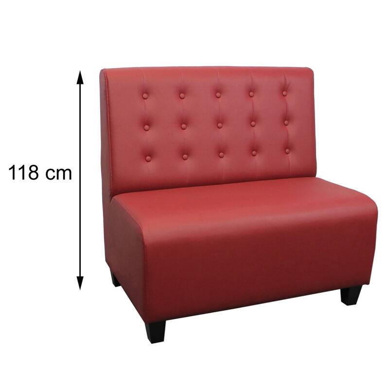 Retro Polsterbank mit Rückenlehne Höhe 118 cm 140 cm Microfaser von Möbro Manufacturing