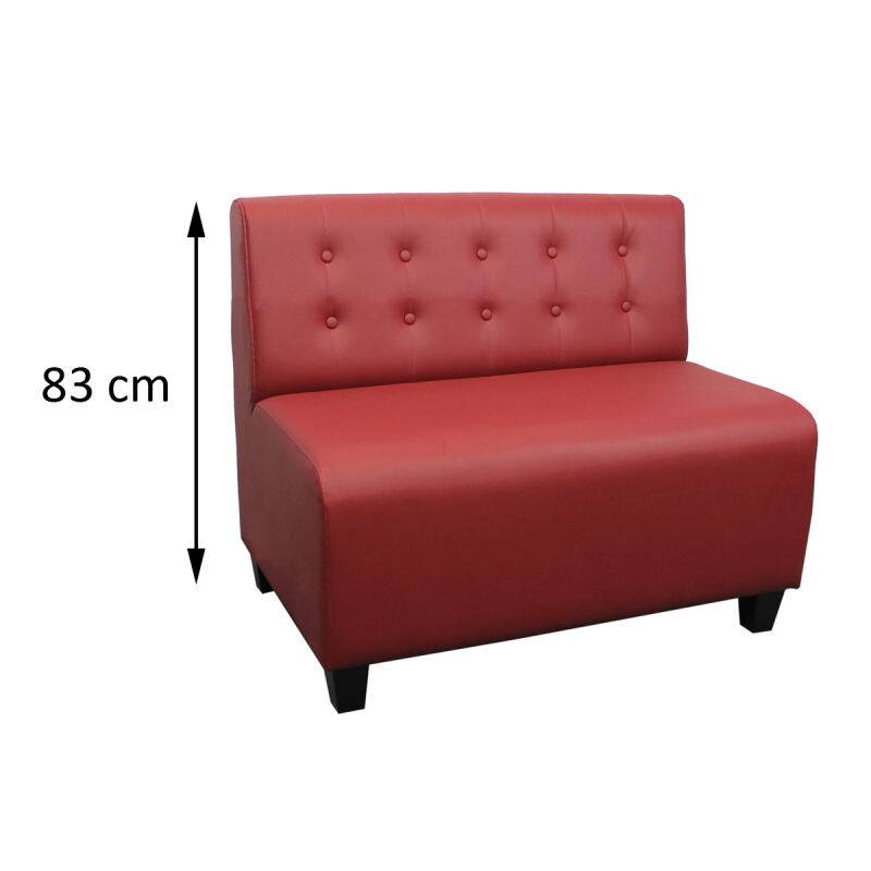 Retro Polsterbank mit Rückenlehne Höhe 83 cm 170 cm Webstoff von Möbro Manufacturing