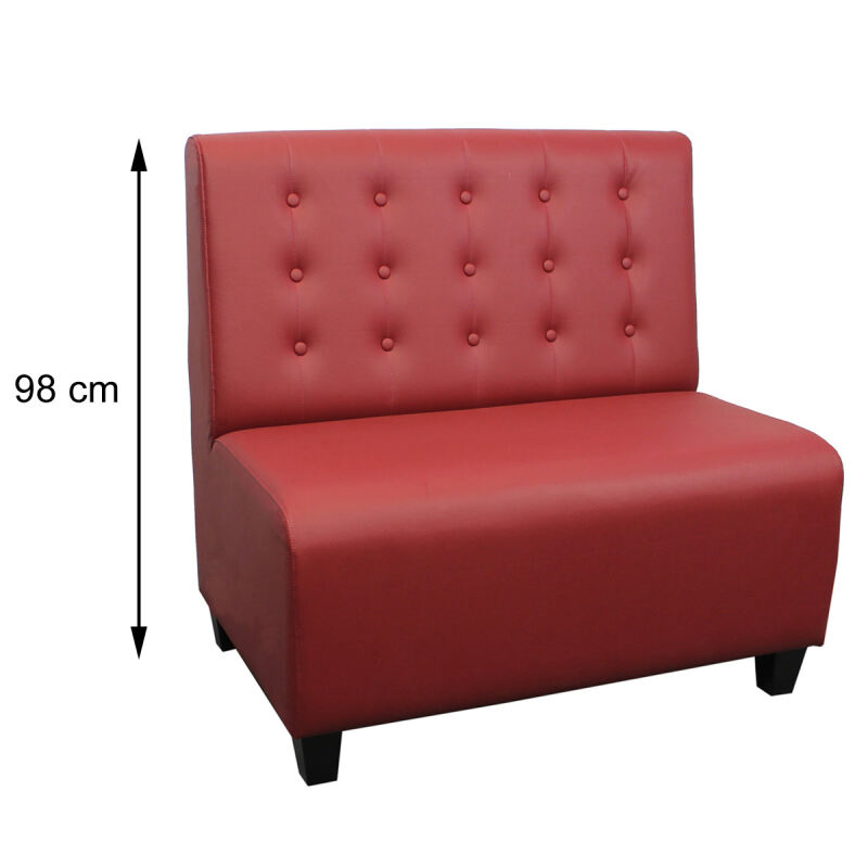 Retro Polsterbank mit Rückenlehne Höhe 98 cm 130 cm Leder von Möbro Manufacturing