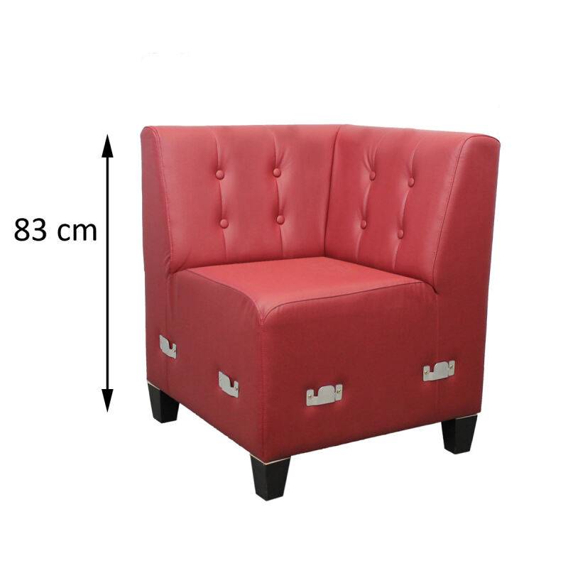 Retro Polsterbankecke mit Rückenlehne Höhe 83 cm Microfaser von Möbro Manufacturing