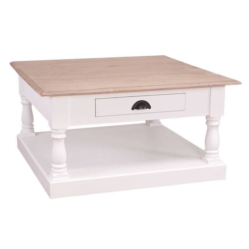 Romantischer Landhaus Couchtisch mit Schublade - Eichenplatte shabby chic / antik look von Möbro Manufacturing