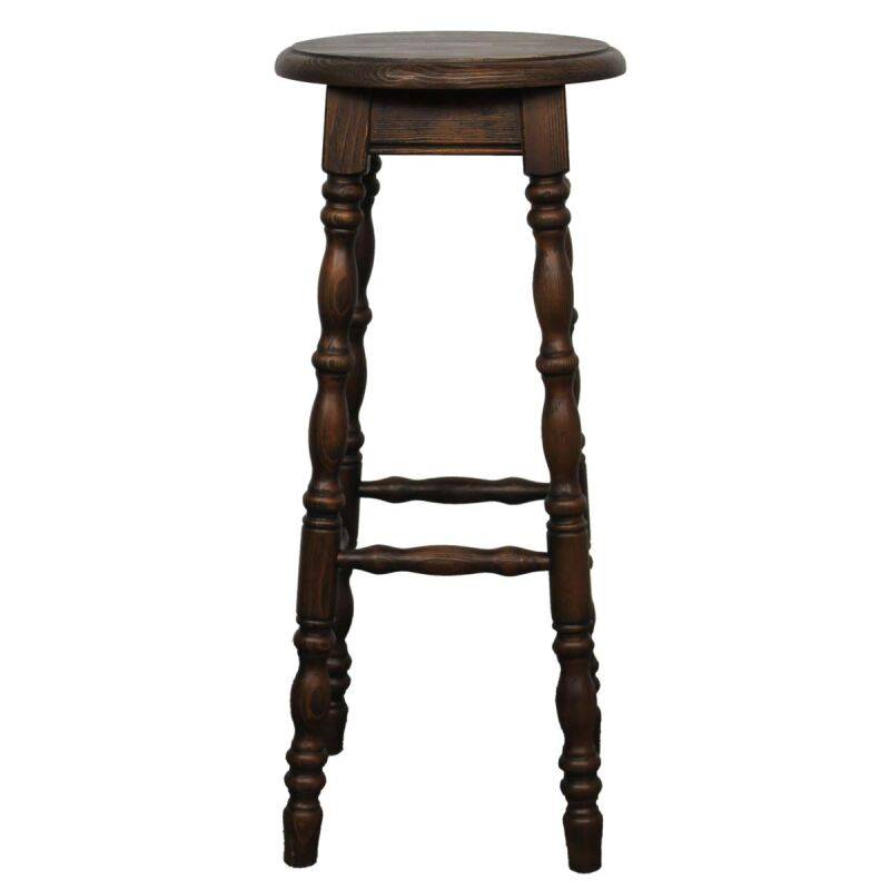 Rustikaler Barhocker Massivholz dunkelbraun von Möbro Manufacturing