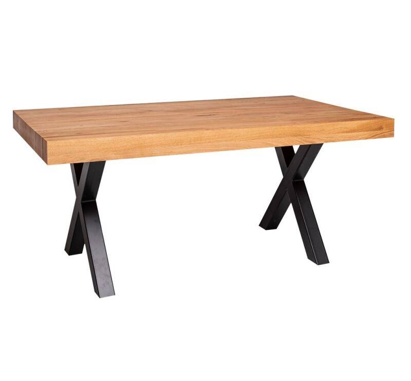 Rustikaler Esstisch mit X-Metallbeinen 210 x 100 cm lackiert von Möbro Manufacturing