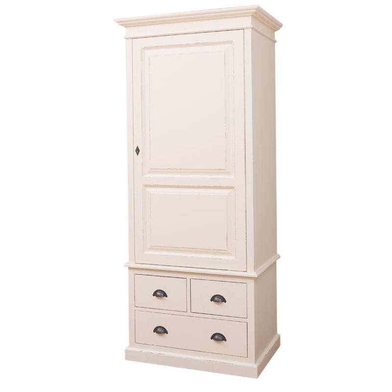 Schmaler Kleiderschrank mit 3 Schubladen Massivholz natur (unlackiert) von Möbro Manufacturing