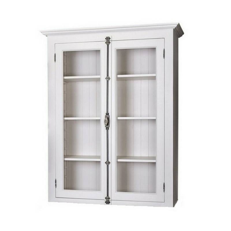 Schmaler Vitrinen-Aufsatz Provence tief gebürstet Schmaler Vitrinen-Aufsatz Provence tief gebürstet von Möbro Manufacturing