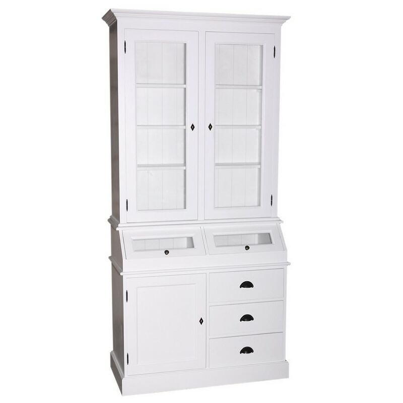 Schmaler Vitrinenschrank mit Kippfächern tief gebürstet von Möbro Manufacturing