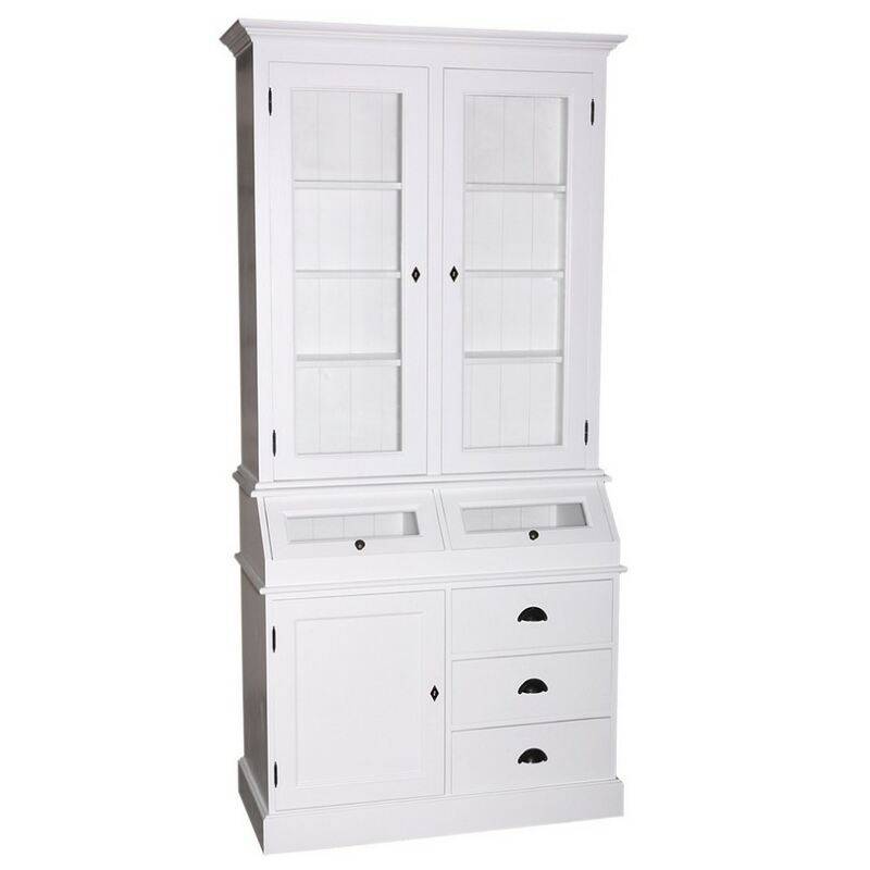 Schmaler Vitrinenschrank mit Kippfächern tief gebürstet von Möbro Manufacturing